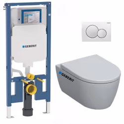 Optez pour la qualité et la simplicité d’installation du Pack WC Bâti-support Duofix extra-plat + WC sans bride Smyle + Abatt ...