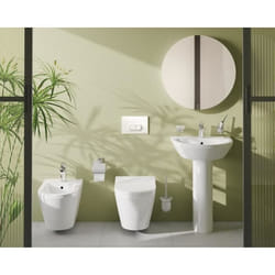 Vitra Set Integra WC sans bride + Abattant avec frein de chute en Duroplast + bidet suspendu et trop-plein 355x54 cm blanc