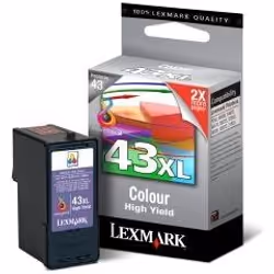 Lexmark #43XL Colour Print Cartridge, Encre à pigments