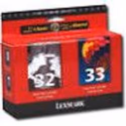 Lexmark Twin-Pack #32, #33 Black and Color Print Cartridges, Multi pack