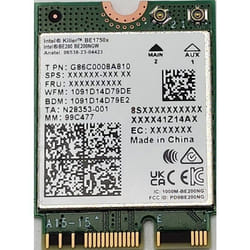 Carte Wi-Fi - Intel - Killer BE200 - Wi-Fi 7 - 58 Gbit/s - Latence ultra faible