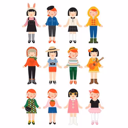 Wild & Wolf "Magnetic Dress Up Best Friends - Gioco magnetico ""Migliori amiche"""
