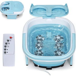 Costway - Bain de Pieds avec Mise à Température de l'Eau, Massage Pieds avec Vibration des Bulles, Thalasso Pieds à Cuve Repliable avec Télécommande