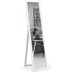 Costway - Miroir Pleine Longueur sur Pied, Grand Miroir avec Cadre en mdf 155 cm x 37 cm, Miroir de Plain Pied Rectangulaire pour Chambre, Salon et