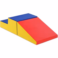 COSTWAY 2 PCS Modules de Motricité en Mousse pour Tout-petits Antidé Jeu Educatif pour Grimper Glisser Ramper Blocs de Constr ...