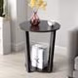Table dAppoint - COSTWAY - Style Industriel Moderne - 2 Niveaux en Bois - Pieds Ajustables