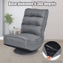 Attributs: 【Base pivotante à 360 degrés :】contrairement aux autres chaises de sol, notre chaise pliable est dotée d'une base ...