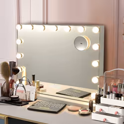Description générale Ce miroir de maquillage Hollywood est l'outil parfait pour les passionnés de beauté. Équipé de 15 ampoul ...