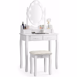 Attributs : 【Miroir oval avec lumières LED:】ce miroir haute définition reflète votre élégance et vous donne une allure chic.  ...