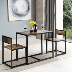 Costway Ensemble Table À Manger 1 Table Et 2 Chaises Encastrable Style Industriel Moderne Pour Salle À Manger, Bistro