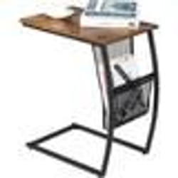 COSTWAY Table dAppoint Bout de Canapé de Style Industriel Moderne Cadre en Métal 52 x 35 x 63 CM pour Salon Chambre Balcon
