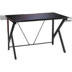 Costway - Bureau Gamer Bureau de Jeu pour Gaming avec Stockage Vidéo, Porte-Gobelet et Crochet 115 x 73 x 76,5 cm