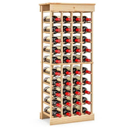 COSTWAY Porte-Bouteilles en Bois de Pin Massif pour 40 Bouteilles Étagère Casier à Vin Modulable pour Bar Cuisine 465x275x113 CM
