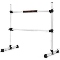 Barre de Danse Classique Hauteur Réglable - COSTWAY - Double Barre - Eponge Base Rotative - Charge 50KG