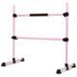 COSTWAY Double Barre de Danse Classique Hauteur Réglable 20-119CM avec Eponge Base Rotative Charge 50KG pour Gymnase/Traction Rose