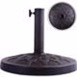 COSTWAY Base de Parasol Rond en Résine Bronze Support pour Parasol pour Diamètre de 38mm ou 48mm pour Terrasse Cour Jardin