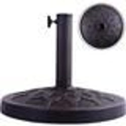 COSTWAY Base de Parasol Rond en Résine Bronze Support pour Parasol pour Diamètre de 38mm ou 48mm pour Terrasse Cour Jardin