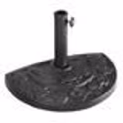 COSTWAY Base de Parasol Semi-Circulaire Dia.50cm en Résine pour Diamètre de 38mm ou 48mm pour Terrasse Cour Jardin Noir