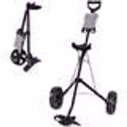 COSTWAY Chariot de Golf 2 Roues Pliable en EVA avec Emplacements pour 4 Tees 4 Balls et Tableau de Score Cadre Fer Sangle Rég ...