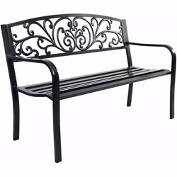 À propos de cet article 【Haute qualité et durable :】 Les 4 pieds de ce banc de jardin sont en acier et l'assise et le dossier ...