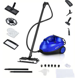 COSTWAY Nettoyeur Vapeur Balai Vapeur Polyvalent 2000W avec Réservoir 15L19 Accessoires 40 BAR pour Nettoyer PlancherTapis Bleu