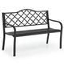 COSTWAY Banc de Jardin 2 Places 128 x 52 x 89 CM en Métal pour Parc VérandaTerrasse Balcon Charge max : 227 KG