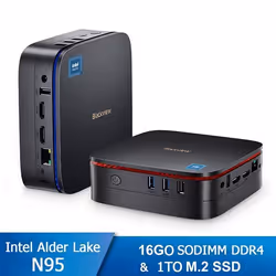 Mini PC Blackview MP60 16 Go DDR4 1 To SSDIntel Alder Lake N95 3.40 GHzWindows 112.4-5G WiFi - Noir