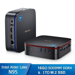 Mini PC Blackview MP60 16 Go DDR4 1 To SSDIntel Alder Lake N95 3.40 GHzWindows 112.4-5G WiFi - Noir