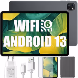 Oscal Pad 50 WiFi Tablette Tactile 10.1 pouces HD+ IPS Android 13 2.4G+5G WiFi 6 RAM 6 Go ROM 64 Go/SD 1 To 5100mAh - Gris