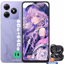 Blackview WAVE 8C Smartphone Pas Cher 6.56 6Go+64Go 13MP+8MP 4700mAh Dual SIM Violet avec Blackview AirBuds 60