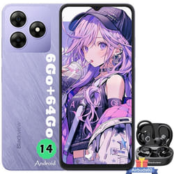 Blackview WAVE 8C Smartphone Pas Cher 6.56 6Go+64Go 13MP+8MP 4700mAh Dual SIM Violet avec Blackview AirBuds 60