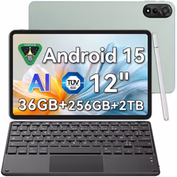 Blackview x Gemini AI 2.0 MEGA 2 WiFi Tablette 12 90Hz 36Go+256Go/SD 2 ToAndroid 15 WiFi 6 9000mAh Vert Avec Clavier K1