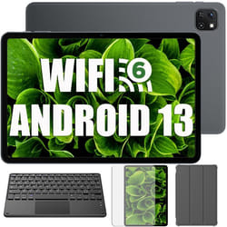 Oscal Pad 50 WiFi Tablette Tactile 10.1 HD+ IPS Android 13 2.4G+5G WiFi 6 RAM 6 Go ROM 64 Go-SD 1 To 5100mAh Gris Avec Clavier K1