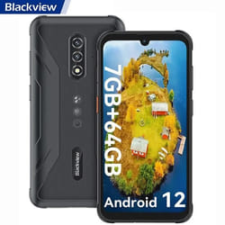 Blackview BV5200 Pro Téléphone Portable Incassable 6.1 Android 12 7Go+64Go 13MP+8MP 5180mAh Dual SIM Face ID 3 Slots NFC - Noir