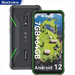 Blackview BV5200 Pro Téléphone Portable Incassable 6.1 Android 12 7Go+64Go 13MP+8MP 5180mAh Dual SIM Face ID 3 Slots NFC - Vert