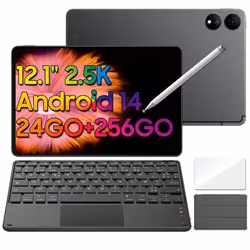 Oscal ELITE1 Tablette Tactile 12.1 Android14 RAM 24Go ROM 256Go-SD 1To 8800mAh(33W) Mode PC WPS Stylet Gratuit Noir Avec Clavier