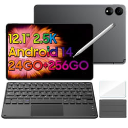 Oscal ELITE1 Tablette Tactile 12.1 Android14 RAM 24Go ROM 256Go-SD 1To 8800mAh(33W) Mode PC WPS Stylet Gratuit Noir Avec Clavier