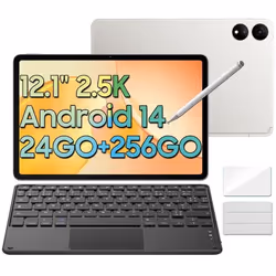 Oscal ELITE1 Tablette Tactile 12 Android14 RAM 24Go ROM 256Go-SD 1To 8800mAh(33W) Mode PC WPS Stylet Gratuit Blanc Avec Clavi ...
