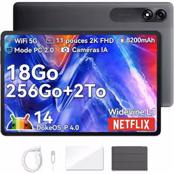 Blackview Tab 9 WiFi Tablette Tactile 10.95 1200*1920 1080P FHD Android 14 18Go+256Go-SD 1To 8200mAh Widevine L1 Mode PC WPS ...