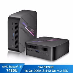 Mini PC Blackview MP100 AMD Ryzen™ 5 7430U 4.3GHz Max 16 Go 512 Go-SSD 2To Windows 11 Pro Wifi 6 4K UHD Display NETFLIX - Gri ...