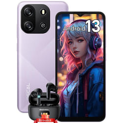 Oscal FLAT 1C Téléphone Portable pas cher 65 pouces 4Go+32Go 4700mAh Android 13 Violet avec Blackview Airbuds 8