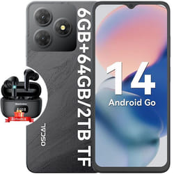 Oscal FLAT 2C Téléphone Portable 656 64Go 5000mAh Android 14 Dual SIM Noir avec Blackview Airbuds 8