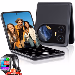 Blackview HERO 10 Smartphone Pliable Double écran 6.9 (12+24)Go+256Go108MP+32MP4000mAh Noir avec Smartwatch Blackview W60