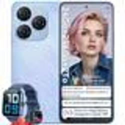 Blackview Shark 8 Smartphone Débloqué 6.78 2.4K 16Go+256Go 64MP 5000mAh NFC Android 13 Bleu avec Montre Connectée R50