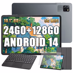 Blackview Tab 60 Pro Tablette Tactile 10.1 HD+ IPS Android 1424Go+128Go/SD 1 To5100mAh(10W) Wifi 5 Gris Avec Clavier K1