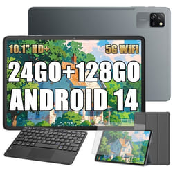Blackview Tab 60 Pro Tablette Tactile 10.1 HD+ IPS Android 1424Go+128Go/SD 1 To5100mAh(10W) Wifi 5 Gris Avec Clavier K1