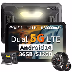 Blackview Active 10 Pro Tablette Tactile 11Android 1450MP+20MP36+512Go/SD 2To30000mAh(55W) Noir Avec Montre W50Pro Noir