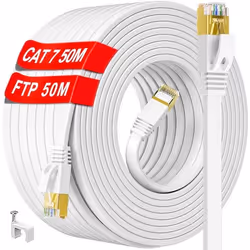 Câble Ethernet - GENERIC - Cat 7 - 50m - Blindé - Plat - Haut Débit 10Gbps