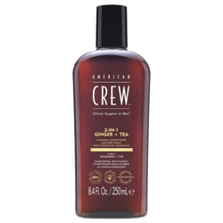 American Crew 3-En-1 GingembreThé, Shampooing, Après Shampooing & Gel Douche pour Cheveux et Corps (250ml), Revitalisant et hydratant.