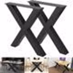 Pieds de table - VEVOR - 72 x 79 cm - Forme X - Charge Max 1000 KG - Pied de meuble métal - Noir